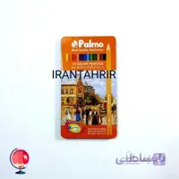 مداد رنگی 12 رنگ پالمو جعبه فلز palmo نارنجی