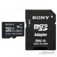کارت حافظه microSDXC سونی مدل SONY SR 16UYA3 کلاس 10سرعت 90MBps ظرفیت 16 گیگابایت همراه با اداپتور SD در بروزکالا