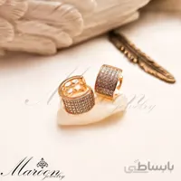 گوشواره حلقه ای پر نگین مارون CG35