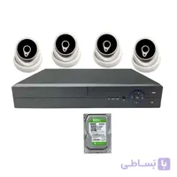 پک کامل 4 عدد دوربین مداربسته فروشگاه ، پارکینگ و شرکت ا Economy CCTV Package - 4Pcs