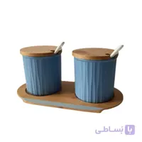 ست ادویه سرامیکی با استند بامبو اولالا دو عددی 9379