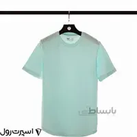 تيشرت نخي ساده يقه گرد | آبي 405