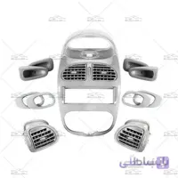 ست دکوراتيو پژو 206 طرح پيانويی نقره ای