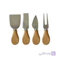 ست کارد پنیر خوری دسته چوبی چهارتایی ا ست چهار پارچه ابزار