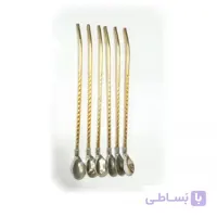 نی شربت خوری استیل طلایی