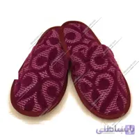 دمپایی حوله بهار زرشکی طرحدار