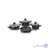 سرویس قابلمه گرانیتی ۷ پارچه کرکماز مدل لینا پلاس ا 7-piece Karkamaz granite pot service, model Lina Plus