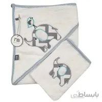 حوله دوتکه کلاهدار طرح فیل طوسی مادرکر Mothercare
