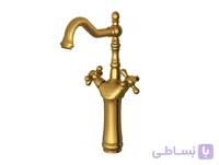شیر روشویی پایه بلند مدل باروک پلاس طلا مات ا شیر روشویی پایه بلند مدل باروک پلاس طلا مات کد 256637