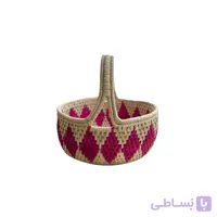 سبد پیک نیک حصیری طرح لوزی