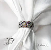 انگشتر نقره پرنس رنگی زنانه