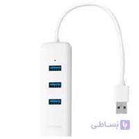 هاب USB 3.0 سه پورت و کارت شبکه تی پی-لینک مدل UE330