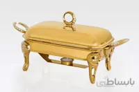 ظرف سوفله تک استیل مدل مستطیل کوچک طلایی کد 711G