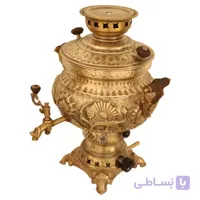 سماور شیر و خورشید برنجی گازی آنتیک ۸ لیتری کد ۴۲۶