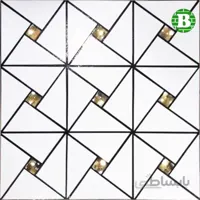 بین کابینتی مثلثی سفید با نگین طلایی T367