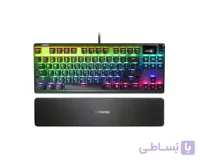 کیبورد گیمینگ استیل سریز مدل Apex Pro ktl ا SteelSeries Apex Pro - Mechanical Gaming Keyboard - Adjustable Actuation Switches - World's Fastest Mechanical Switches - Oled display - US Qwerty Layout (PS4), Black