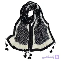 شال زنانه مدل طرحدار نخی منگوله دار