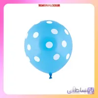 بادکنک آبی خال سفید