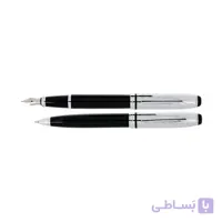 ست جفتی خودکار و خودنویس یوروپن FORT نیمه مشکی استیل