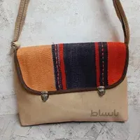 کیف رو دوشی سنتی گلیم طرح کرم آجری