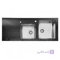 سینک ظرفشویی توکار کریستال مشکی استیل البرز ا کریستال مشکی توکار