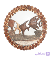 آینه دیواری با قاب دست ساز چوبی