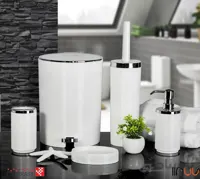اکسسوری حمام و دستشویی 5 پارچه کنتراست کد 2900 خط ریز سفید کروم