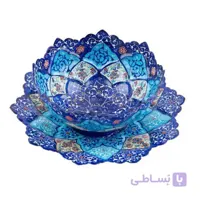 کاسه و بشقاب آجیل خوری میناکاری طرح نقاشی 16سانتی متر