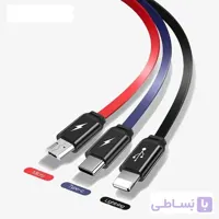 کابل شارژ ۳ سر TOTU conch 1 split to 3 stretchable cable