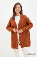 TRENDYOL MODEST ژاکت کشباف یقه وی کاشی TCTAW22HI0480