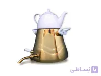 کتری و قوری استیل طلایی هرمی ksg