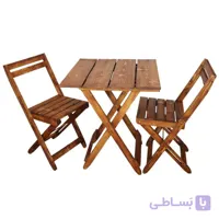 میز و صندلی تاشو سفری مدل چوبی بسته 3 عددی