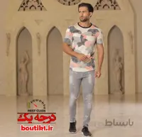 تیشرت یقه گرد پنبه طرح پلنگی