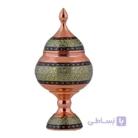 شکلات خوری مسی خاتم کاری اثر آقاجانی ارتفاع 20 سانتی متر کد C-500