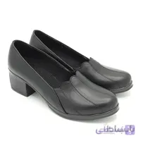 کفش چرم زنانه مدل هلالی رنگ مشکی