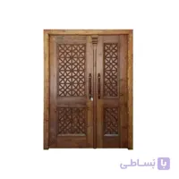 درب چوبی ورودی ساختمان و آپارتمان ،هتل سنتی صنایع چوب ساج مدل M4