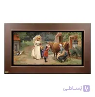 تابلو نقاشی چوبی لوتوس مدل دیدن مزرعه کد FWB-100x60-B