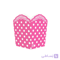 ظرف پاپ کرن تم تولد صورتی خال سفید