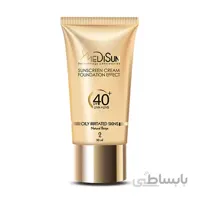 ضد آفتاب کرم پودری تیوپی بژطبیعی مناسب پوست چرب مدیسان SPF 40 حجم 30 میلی لیتر ا Medisun Foundation Normal Beige For Oil Skin SPF 40 30ml