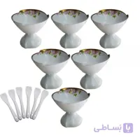 بستنی خوری مدل سوسن بسته 6 عددی
