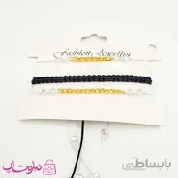 پابند دخترانه سه ردیفه مشکی سفید
