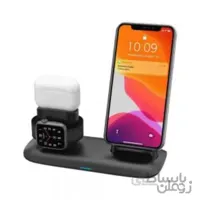 استند شارژر بی سیم 4 کاره پرودو مدل Porodo 4-in-1 Charging Station مناسب برای شارژ گوشی آیفون، ایرپاد و اپل واچ