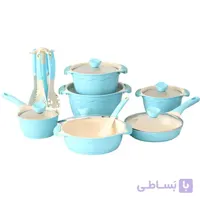 سرویس قابلمه سرامیکی ناسا الکتریک مدل NS 6042 با ماهی تابه رژیمی ا Nasa Electric NS-6042 Cookware Set