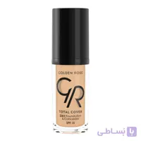 کرم پودر و کانسیلر توتال کاور گلدن رز شماره 11 ا Golden Rose Totl Cover 2in1 Foundation & Concealer No. 11