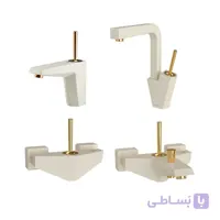 ست شیرالات شودر مدل تیفانی سفید طلایی