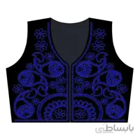 جلیقه مخمل مشکی طرح ماهی سرمه ای