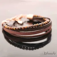 دستبند چرم مردانه 4 لاین کد br3
