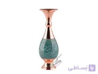 گلدان صراحی فیروزه کوبی مسی 25 سانتی