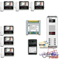 پک درب بازکن تصویری تک نما مدل C70-7V مجموعه 8عددی ( 7 واحدی 7اینچ با ارتباط داخلی و پنل کارتی )