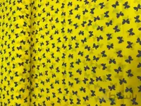 ملحفه تترون پروانه ای زرد